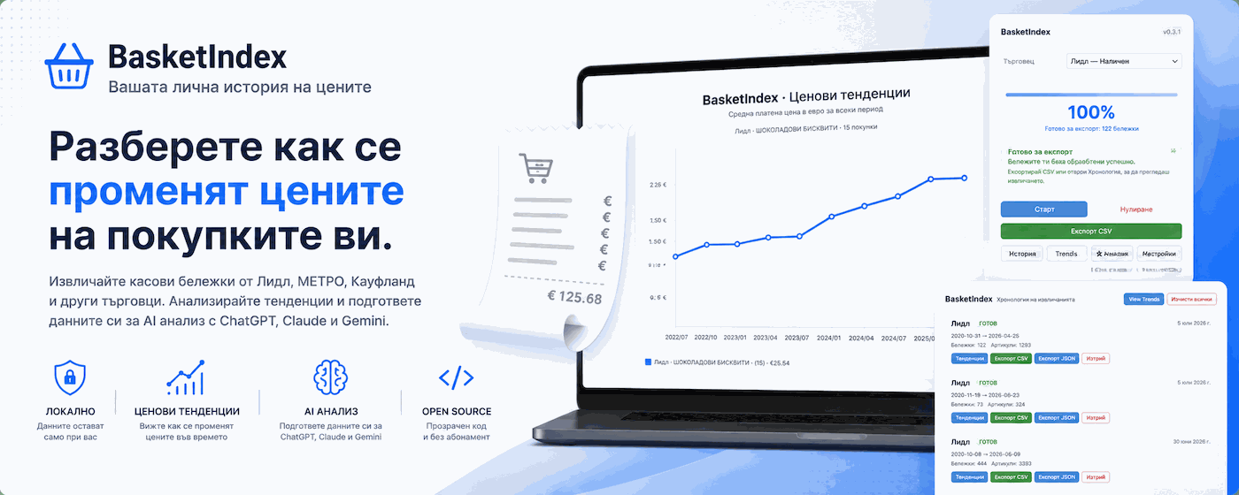 BasketIndex — extraction, trends, history, AI analysis overview