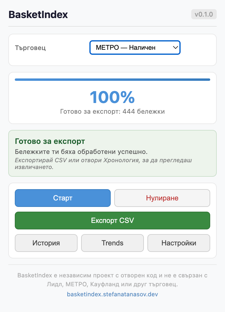 Popup main screen